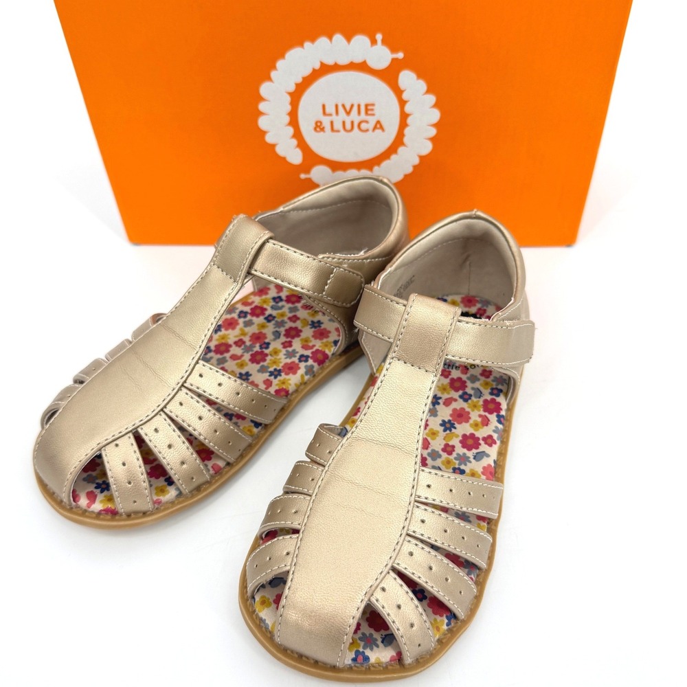 Livie & Luca Girl's Paz Classic Gold Metallic Sandals Sz 9